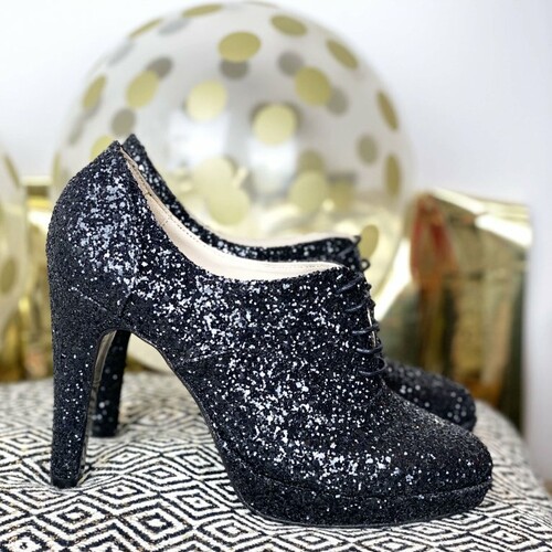 Richelieu glitter noire