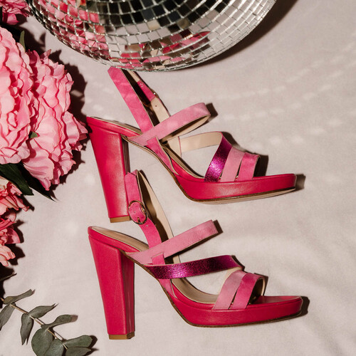 Sandale Emma plateforme rose et fuchsia