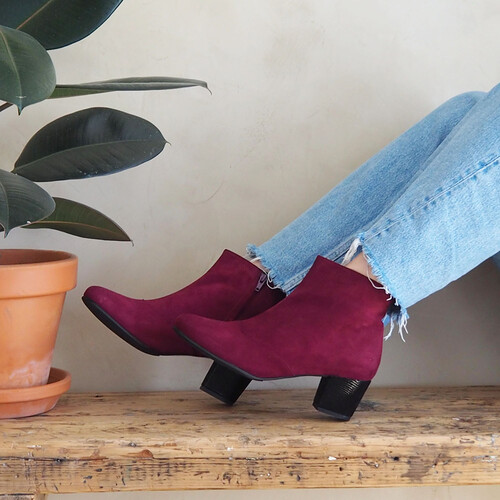 Bottines talons bordeaux femme