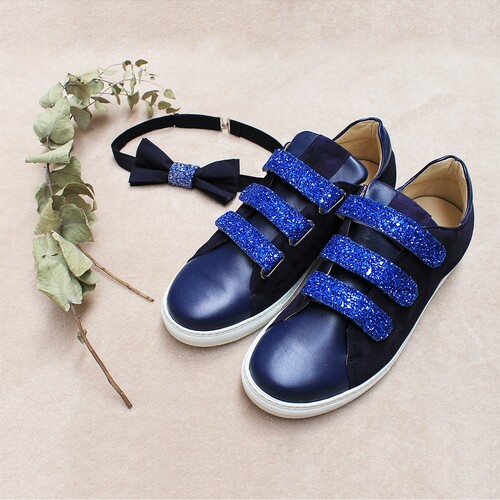 Chaussures mariage bleu marine Baskets unisexe