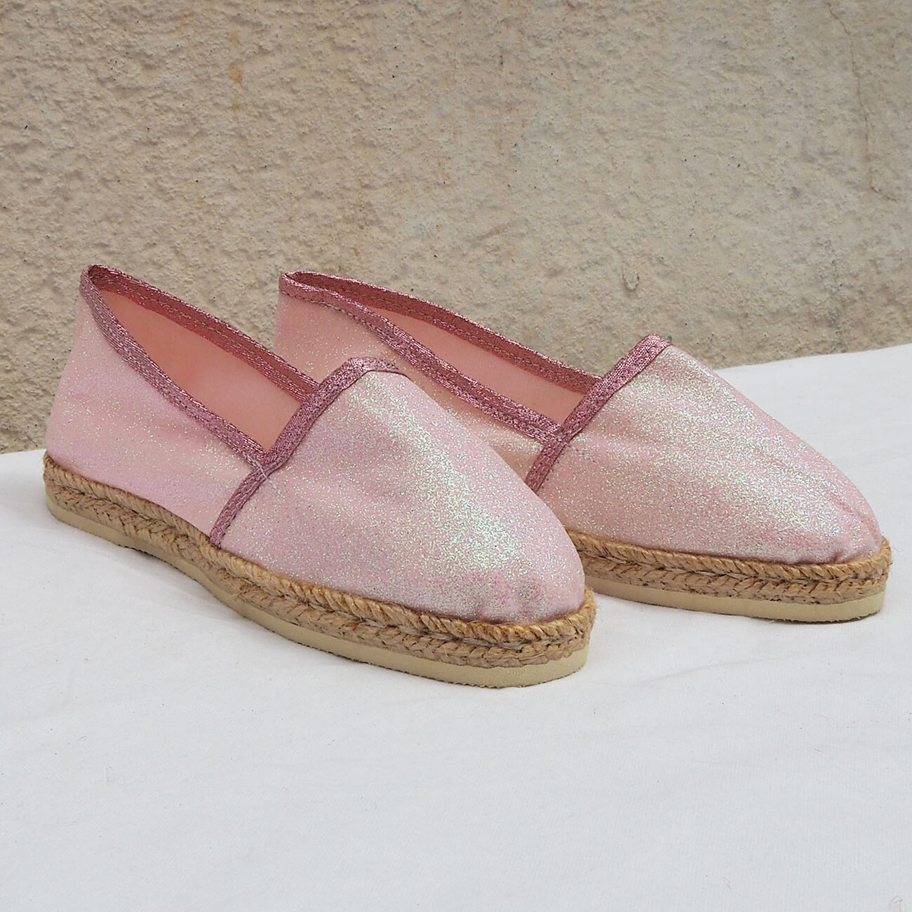 Espadrille enfant en paillettes rose Dessine moi un soulier
