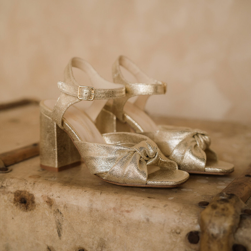 Golden bridal mule for women