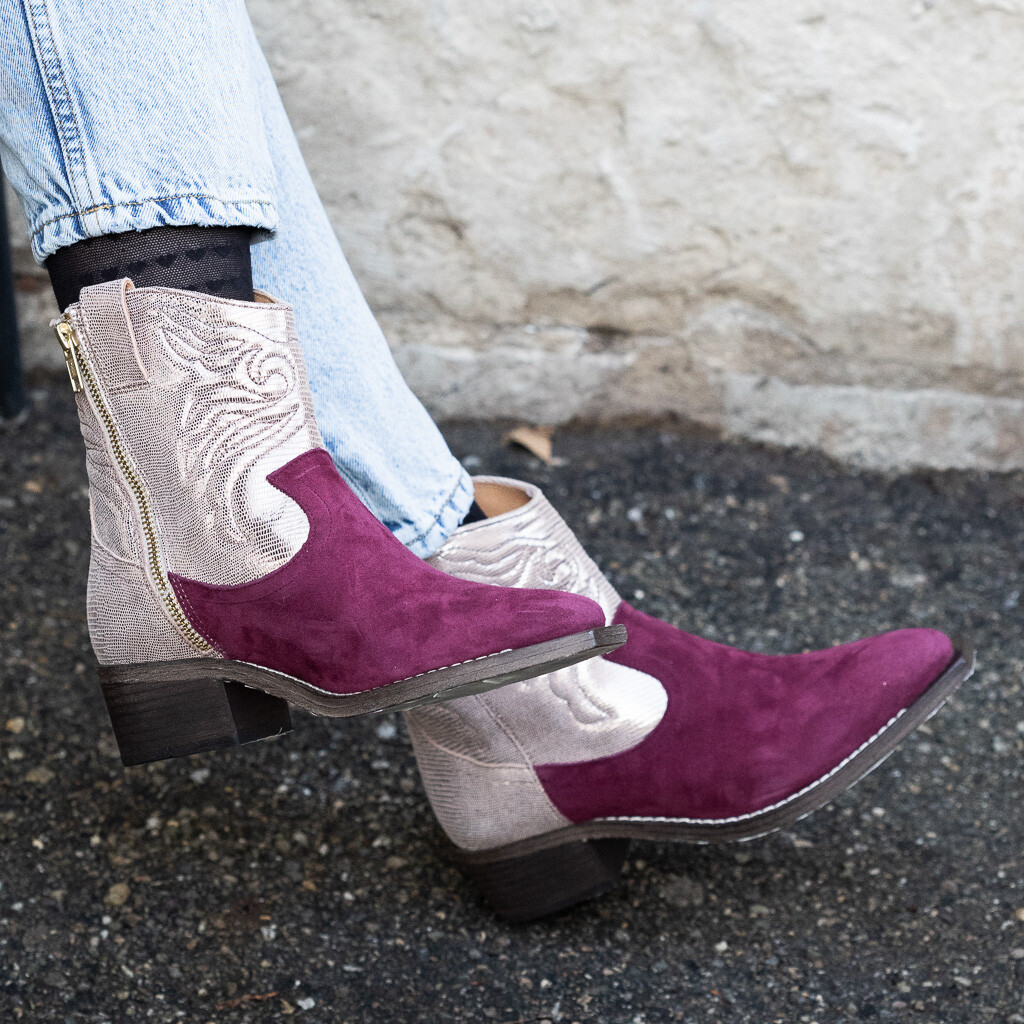Santiag bordeaux femme