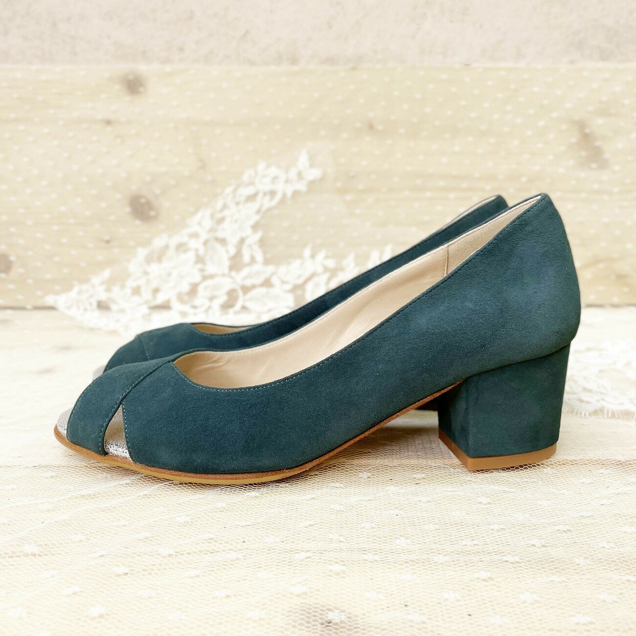 Escarpin ouvert vert outlet