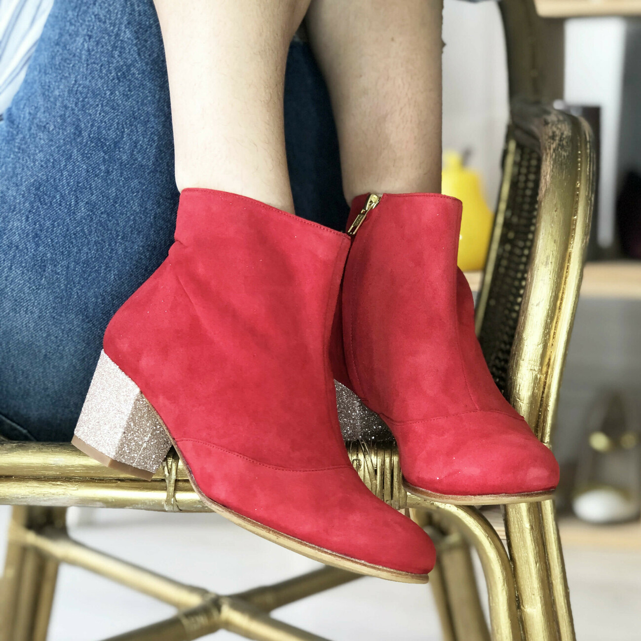Bottines talons rouge outlet