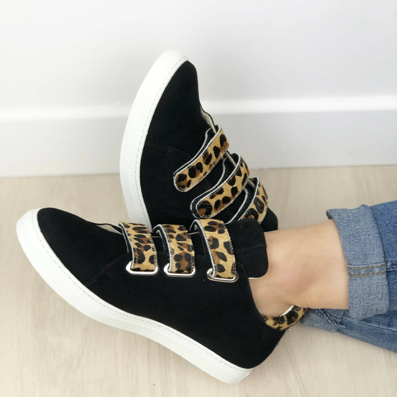 Basket noir et leopard online