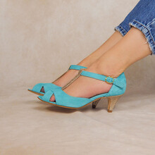 Salomé turquoise clair et doré